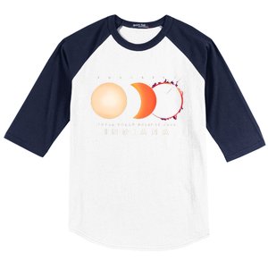 Solar Eclipse 2024 Total Eclipse Indiana America Graphic Baseball Sleeve Shirt