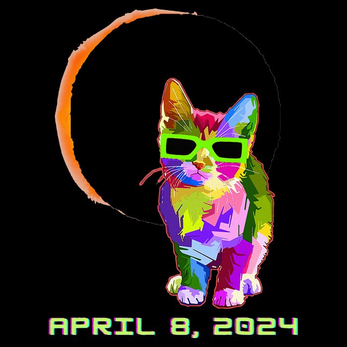 Solar Eclipse 2024 Cat Wearing Solar Eclipse Glasses Impact Tech Backpack