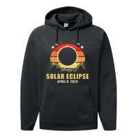 Solar Eclipse 2024 Total Solar Eclipse April 8 2024 Vintage Performance Fleece Hoodie