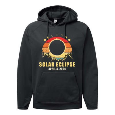 Solar Eclipse 2024 Total Solar Eclipse April 8 2024 Vintage Performance Fleece Hoodie