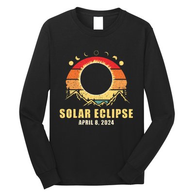 Solar Eclipse 2024 Total Solar Eclipse April 8 2024 Vintage Long Sleeve Shirt