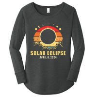 Solar Eclipse 2024 Total Solar Eclipse April 8 2024 Vintage Women's Perfect Tri Tunic Long Sleeve Shirt