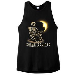 Solar Eclipse 2024 Total Eclipse April 8th 2024 Skull Ladies PosiCharge Tri-Blend Wicking Tank