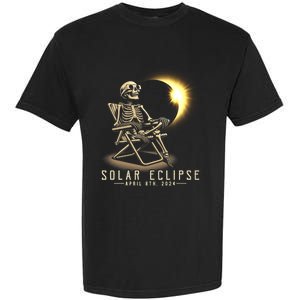 Solar Eclipse 2024 Total Eclipse April 8th 2024 Skull Garment-Dyed Heavyweight T-Shirt