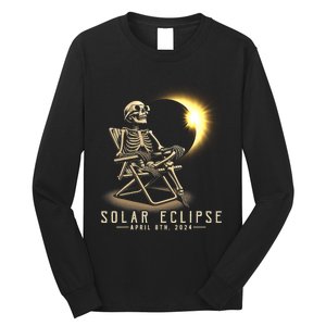 Solar Eclipse 2024 Total Eclipse April 8th 2024 Skull Long Sleeve Shirt