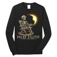 Solar Eclipse 2024 Total Eclipse April 8th 2024 Skull Long Sleeve Shirt