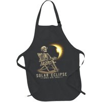 Solar Eclipse 2024 Total Eclipse April 8th 2024 Skull Full-Length Apron With Pockets