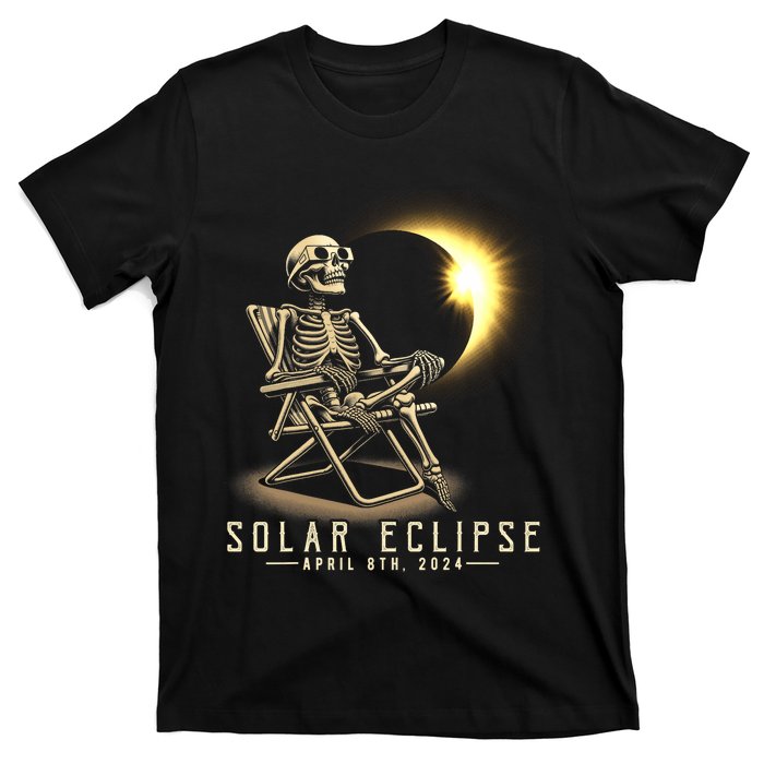 Solar Eclipse 2024 Total Eclipse April 8th 2024 Skull T-Shirt