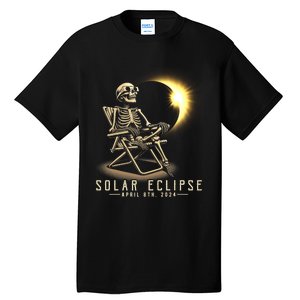 Solar Eclipse 2024 Total Eclipse April 8th 2024 Skull Tall T-Shirt