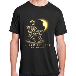 Solar Eclipse 2024 Total Eclipse April 8th 2024 Skull Adult ChromaSoft Performance T-Shirt