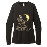 Solar Eclipse 2024 Total Eclipse April 8th 2024 Skull Womens CVC Long Sleeve Shirt