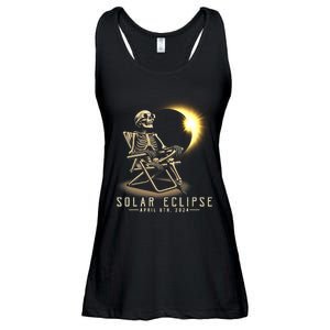 Solar Eclipse 2024 Total Eclipse April 8th 2024 Skull Ladies Essential Flowy Tank