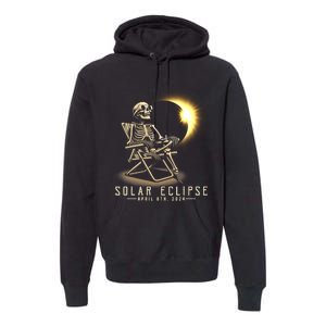 Solar Eclipse 2024 Total Eclipse April 8th 2024 Skull Premium Hoodie