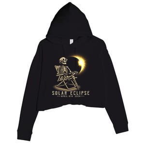 Solar Eclipse 2024 Total Eclipse April 8th 2024 Skull Crop Fleece Hoodie