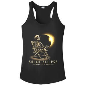 Solar Eclipse 2024 Total Eclipse April 8th 2024 Skull Ladies PosiCharge Competitor Racerback Tank