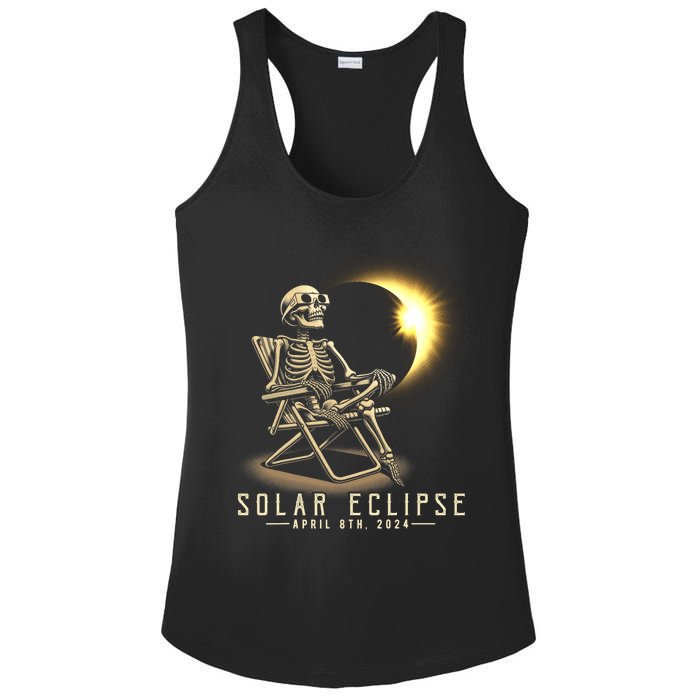 Solar Eclipse 2024 Total Eclipse April 8th 2024 Skull Ladies PosiCharge Competitor Racerback Tank