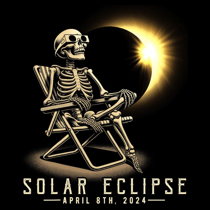 Solar Eclipse 2024 Total Eclipse April 8th 2024 Skull Mousepad