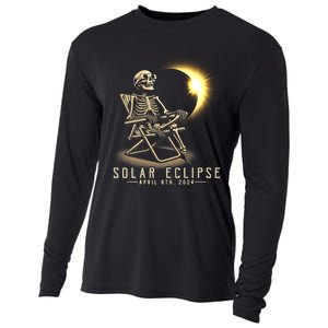 Solar Eclipse 2024 Total Eclipse April 8th 2024 Skull Cooling Performance Long Sleeve Crew