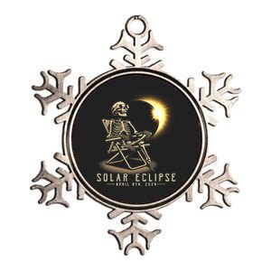 Solar Eclipse 2024 Total Eclipse April 8th 2024 Skull Metallic Star Ornament