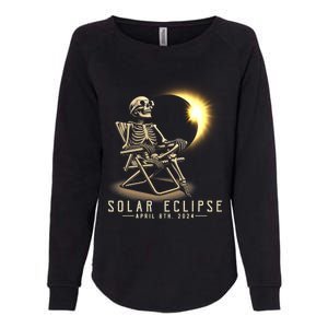 Solar Eclipse 2024 Total Eclipse April 8th 2024 Skull Womens California Wash Sweatshirt