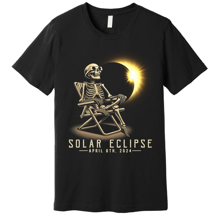 Solar Eclipse 2024 Total Eclipse April 8th 2024 Skull Premium T-Shirt