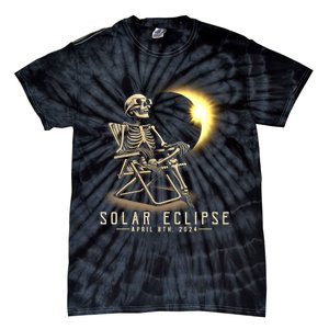 Solar Eclipse 2024 Total Eclipse April 8th 2024 Skull Tie-Dye T-Shirt