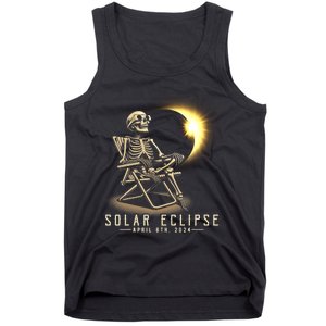 Solar Eclipse 2024 Total Eclipse April 8th 2024 Skull Tank Top