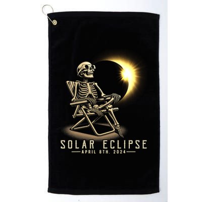 Solar Eclipse 2024 Total Eclipse April 8th 2024 Skull Platinum Collection Golf Towel