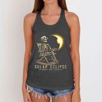 Solar Eclipse 2024 Total Eclipse April 8th 2024 Skull Women's Knotted Racerback Tank