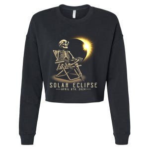 Solar Eclipse 2024 Total Eclipse April 8th 2024 Skull Cropped Pullover Crew