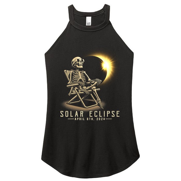 Solar Eclipse 2024 Total Eclipse April 8th 2024 Skull Women's Perfect Tri Rocker Tank