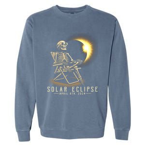 Solar Eclipse 2024 Total Eclipse April 8th 2024 Skull Garment-Dyed Sweatshirt