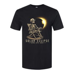 Solar Eclipse 2024 Total Eclipse April 8th 2024 Skull Softstyle CVC T-Shirt