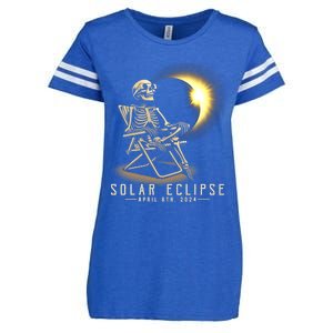 Solar Eclipse 2024 Total Eclipse April 8th 2024 Skull Enza Ladies Jersey Football T-Shirt