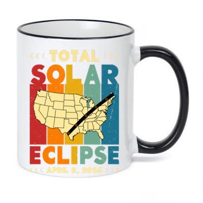 Solar Eclipse 2024 Total Solar Eclipse Vintage Retro Total Eclipse 11oz Black Color Changing Mug