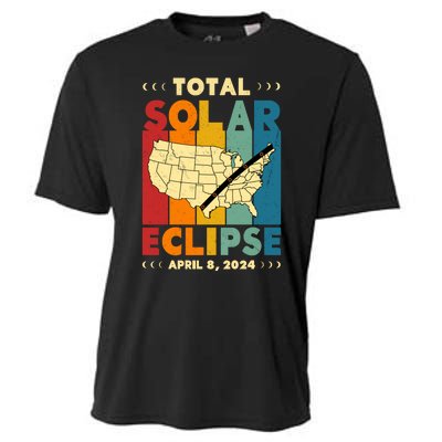 Solar Eclipse 2024 Total Solar Eclipse Vintage Retro Total Eclipse Cooling Performance Crew T-Shirt