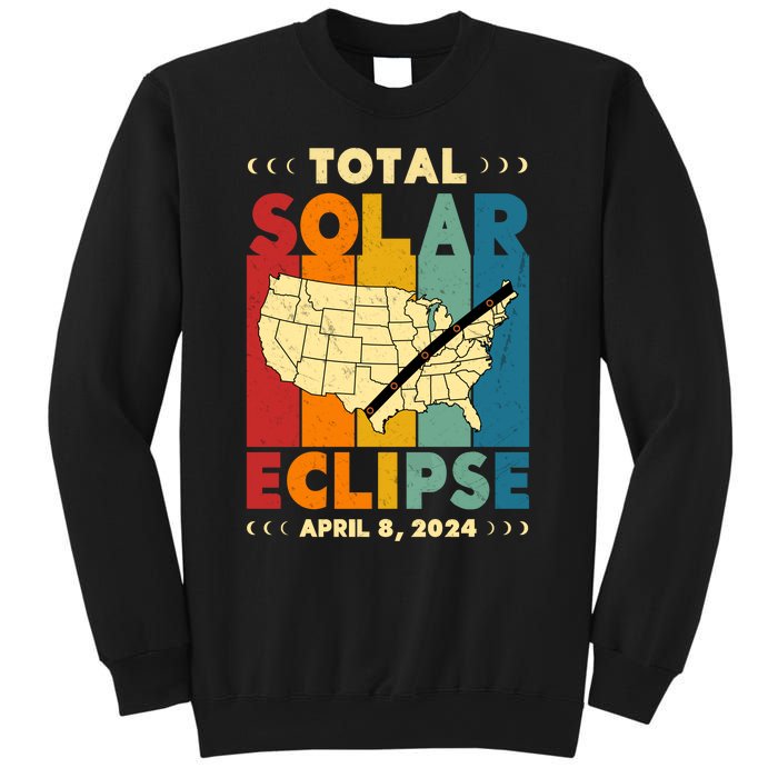 Solar Eclipse 2024 Total Solar Eclipse Vintage Retro Total Eclipse Sweatshirt