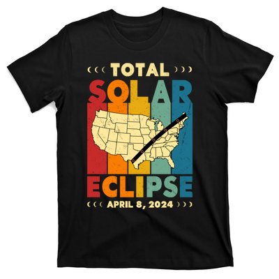 Solar Eclipse 2024 Total Solar Eclipse Vintage Retro Total Eclipse T-Shirt