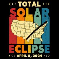Solar Eclipse 2024 Total Solar Eclipse Vintage Retro Total Eclipse Tall T-Shirt