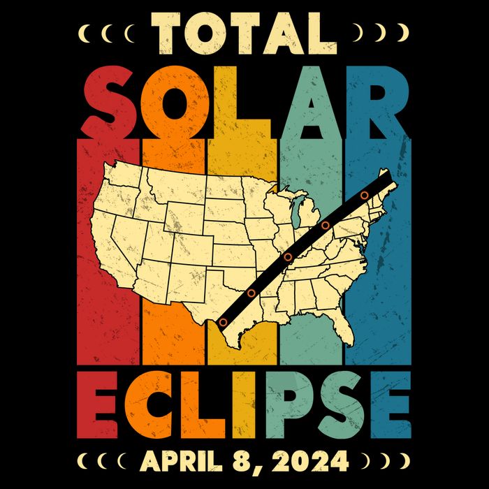 Solar Eclipse 2024 Total Solar Eclipse Vintage Retro Total Eclipse Tall T-Shirt