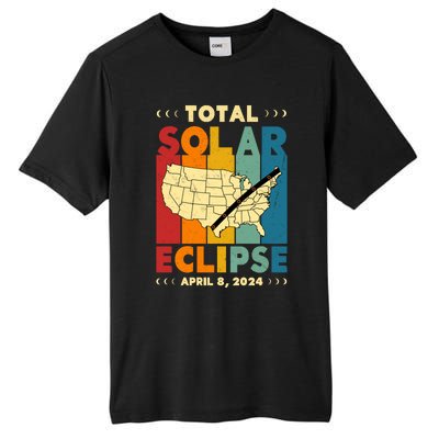 Solar Eclipse 2024 Total Solar Eclipse Vintage Retro Total Eclipse Tall Fusion ChromaSoft Performance T-Shirt