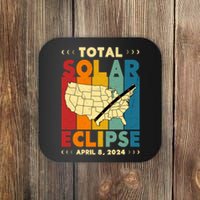 Solar Eclipse 2024 Total Solar Eclipse Vintage Retro Total Eclipse Coaster