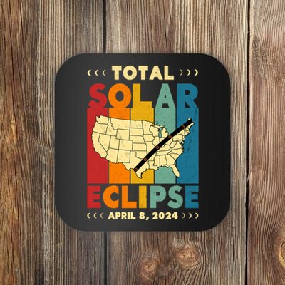 Solar Eclipse 2024 Total Solar Eclipse Vintage Retro Total Eclipse Coaster