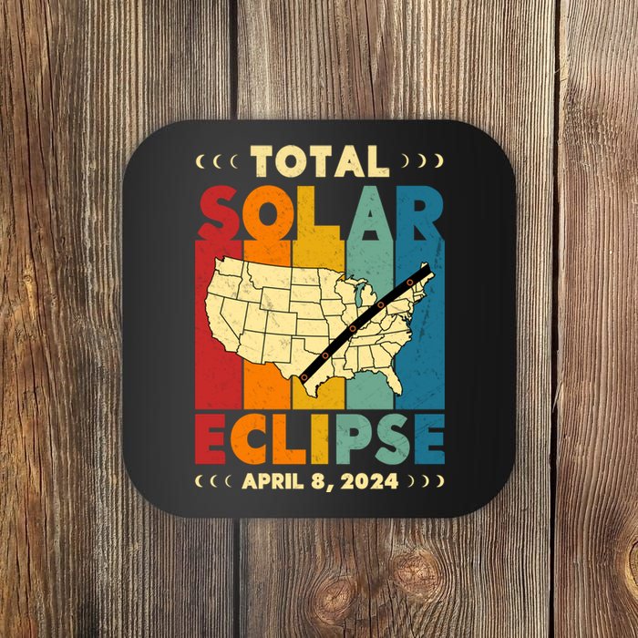 Solar Eclipse 2024 Total Solar Eclipse Vintage Retro Total Eclipse Coaster