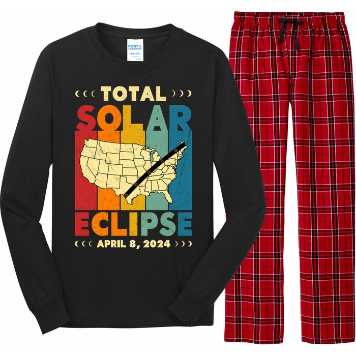 Solar Eclipse 2024 Total Solar Eclipse Vintage Retro Total Eclipse Long Sleeve Pajama Set