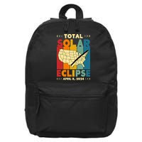 Solar Eclipse 2024 Total Solar Eclipse Vintage Retro Total Eclipse 16 in Basic Backpack