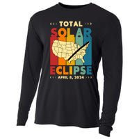 Solar Eclipse 2024 Total Solar Eclipse Vintage Retro Total Eclipse Cooling Performance Long Sleeve Crew