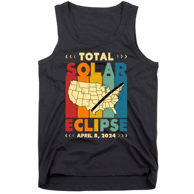 Solar Eclipse 2024 Total Solar Eclipse Vintage Retro Total Eclipse Tank Top