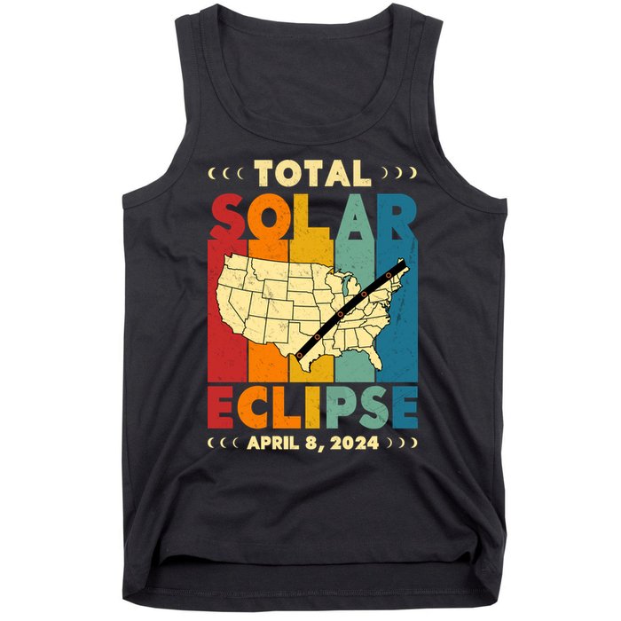 Solar Eclipse 2024 Total Solar Eclipse Vintage Retro Total Eclipse Tank Top