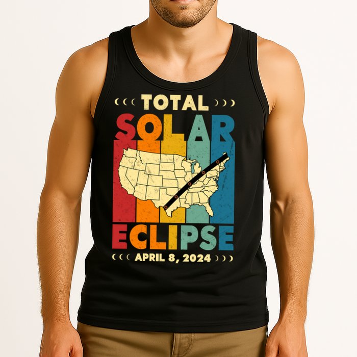 Solar Eclipse 2024 Total Solar Eclipse Vintage Retro Total Eclipse Tank Top